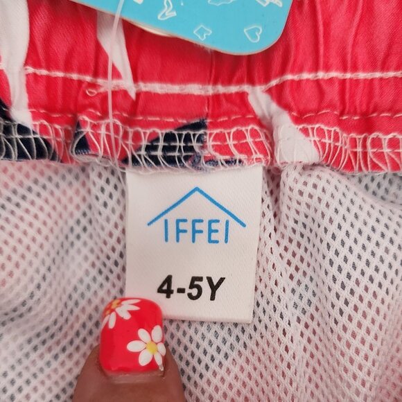 IFFEI Toddler Boys' Leaf Print Quick Dry UPF 50+ Swim Trunks Size 4-5T NWT - Picture 5 of 5